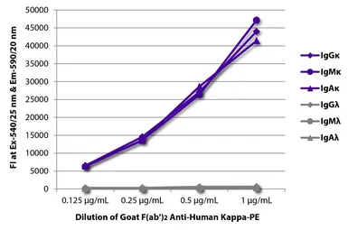 Goat Anti-Human kappa light chain antibody, F(ab')2 fragment, pre-adsorbed (PE). GTX04131-08