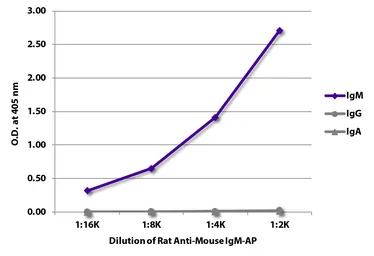 Rat Anti-Mouse IgM antibody [SB73a] (AP). GTX04225-03