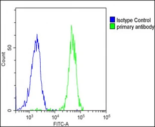 Anti-SPNS2 antibody, N-term used in Flow cytometry (FACS). GTX04943