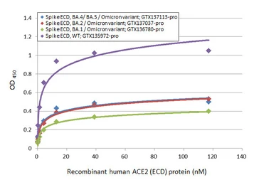 Human ACE2 (ECD) protein, mouse IgG Fc tag (active). GTX135683-pro