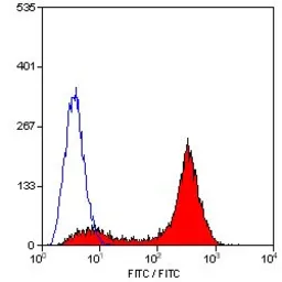 Anti-CD45 antibody [OX-1] (FITC) used in Flow cytometry (FACS). GTX43587