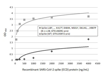 Anti-SARS-CoV-2 (COVID-19) Spike RBD antibody [HL1003] used in ELISA (ELISA). GTX635792