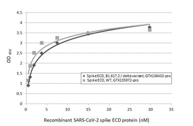 Anti-SARS-CoV-2 (COVID-19) Spike RBD antibody [HL1003] used in ELISA (ELISA). GTX635792