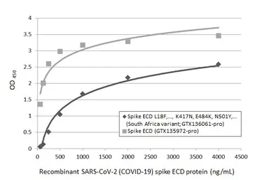 Anti-SARS-CoV-2 (COVID-19) Spike RBD antibody [HL1004] used in ELISA (ELISA). GTX635793