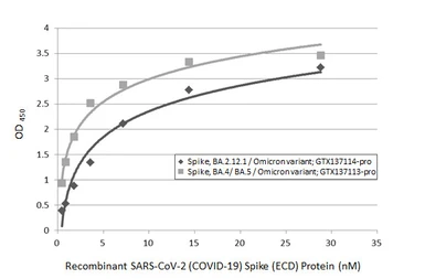 Anti-SARS-CoV-2 (COVID-19) Spike RBD Omicron antibody [HL1867] used in ELISA (ELISA). GTX637592