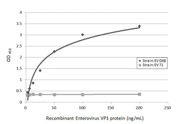 Anti-Enterovirus D68 VP1 antibody [HL1997] used in ELISA (ELISA). GTX637898