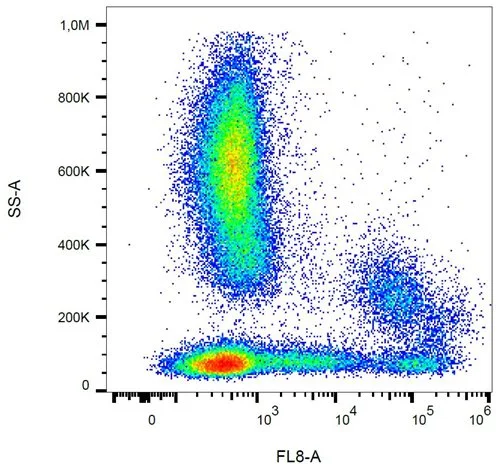 FACS analysis of human peripheral blood using GTX00505-15 HLA-DR antibody [L243] (APC-Cy7).
