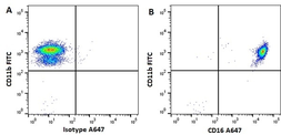 Anti-CD16 antibody [KD1] (PE) used in Flow cytometry (FACS). GTX04886-08
