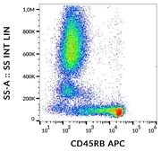 Anti-CD45RB antibody [MEM-55] (APC) used in Flow cytometry (FACS). GTX78298